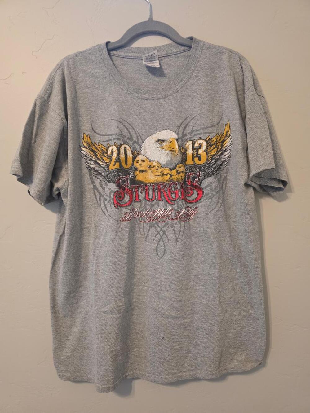 Sturgis Black Hills Rally Shirt 2013 Biker Graphic Tee Y2K Grunge L